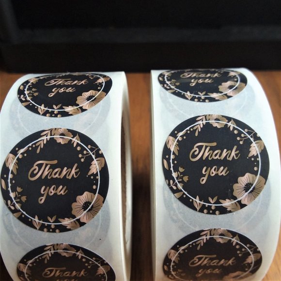 500 Thank You Stickers Labels Appreciation Packages Sales Small Business Ship - Picture 1 of 4